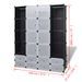 Cabinet modulable avec 18 compartiments noir et blanc 37x146x180,5 cm - Photo n°6