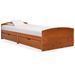 Lit avec 2 tiroirs Marron miel Bois de pin 90x200 cm 4 - Photo n°1