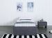Cadre de lit avec coffre et 1 tiroir 90x190 cm tissu lin gris foncé Karmi - Photo n°1