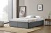 Cadre de lit avec coffre et 2 tiroirs 140x190 cm tissu lin gris foncé Karmi - Photo n°3