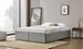 Cadre de lit avec coffre et 2 tiroirs 140x190 cm tissu lin gris clair Karmi - Photo n°3