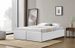 Cadre de lit avec coffre et 2 tiroirs 160x200 cm simili cuir blanc mat Karmi - Photo n°4