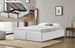 Cadre de lit avec coffre et 2 tiroirs 180x200 cm simili cuir blanc Karmi - Photo n°3