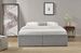 Cadre de lit avec coffre et 2 tiroirs 180x200 cm tissu lin gris foncé Karmi - Photo n°6