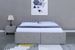 Cadre de lit avec coffre et 2 tiroirs tissu gris clair Lecra 140x190 cm - Photo n°3