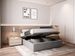 Cadre de lit avec coffre tissu gris clair Lola 160x200 cm - Photo n°2
