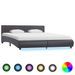 Lit avec LED Gris Similicuir 160 x 200 cm 3 - Photo n°1