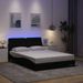 Cadre de lit avec LED sans matelas noir 120x200 cm tissu - Photo n°1
