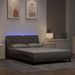 Cadre de lit avec LED sans matelas taupe 140x200 cm tissu - Photo n°1