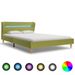 Lit avec LED Vert Tissu 120x190 cm - Photo n°1