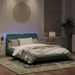 Cadre de lit avec lumières LED vert foncé 160x200 cm velours - Photo n°4