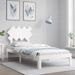 Lit avec tête de lit blanc 90x200 cm bois massif - Photo n°1