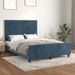 Cadre de lit avec tête de lit Bleu foncé 140x190 cm Velours - Photo n°1