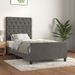Cadre de lit avec tête de lit Gris foncé 80x200 cm Velours - Photo n°1