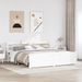 Cadre de lit avec tête de lit sans matelas blanc 180x200 cm - Photo n°1