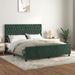 Cadre de lit avec tête de lit Vert foncé 180x200 cm Velours - Photo n°1