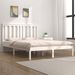 Lit Blanc Bois de pin massif 180x200 cm Super King 4 - Photo n°1