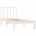 Cadre de lit Blanc Bois de pin massif 90x190 cm Simple - Photo n°4