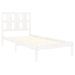 Cadre de lit Blanc Bois massif 90x190 cm Simple - Photo n°4