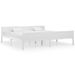 Lit Bois de pin massif Blanc 200x200 cm - Photo n°1