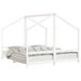 Cadre de lit d'enfant blanc 2x(90x200) cm bois de pin massif - Photo n°1