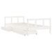 Cadre de lit d'enfants tiroirs blanc 90x190 cm bois pin massif - Photo n°4