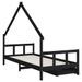 Cadre de lit d'enfants tiroirs noir 90x190cm bois de pin massif - Photo n°7
