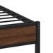 Cadre de lit en métal sans matelas chêne marron 75x190 cm - Photo n°7