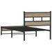 Cadre de lit en métal sans matelas chêne sonoma 75x190 cm - Photo n°6