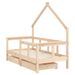 Cadre de lit enfant avec tiroirs 70x140 cm bois de pin massif - Photo n°3