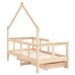 Cadre de lit enfant avec tiroirs 70x140 cm bois de pin massif - Photo n°7