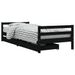 Cadre de lit enfant avec tiroirs noir 90x200 cm bois pin massif - Photo n°1
