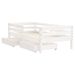 Cadre de lit enfant tiroirs blanc 70x140 cm bois de pin massif - Photo n°4