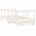 Cadre de lit enfant tiroirs blanc 70x140 cm bois de pin massif - Photo n°7