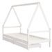 Cadre de lit enfant tiroirs blanc 80x200 cm bois de pin massif - Photo n°3