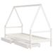 Cadre de lit enfant tiroirs blanc 80x200 cm bois de pin massif - Photo n°4