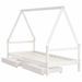 Cadre de lit enfant tiroirs blanc 90x200 cm bois de pin massif - Photo n°4