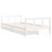 Cadre de lit enfant tiroirs blanc 90x200 cm bois de pin massif - Photo n°3
