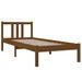 Cadre de lit Marron miel Bois massif 75x190 cm Petit simple - Photo n°3