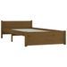 Cadre de lit Marron miel Bois massif 90x190 cm Simple - Photo n°4