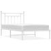 Cadre de lit métal avec tête de lit blanc 100x190 cm - Photo n°1
