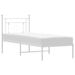 Cadre de lit métal avec tête de lit blanc 75x190 cm - Photo n°1