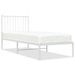 Cadre de lit métal avec tête de lit blanc 75x190 cm - Photo n°1