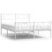 Cadre de lit métal avec tête de lit/pied de lit blanc 140x200cm - Photo n°1