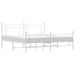 Cadre de lit métal avec tête de lit/pied de lit blanc 180x200cm - Photo n°1