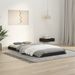 Cadre de lit noir 90x190 cm simple bois de pin massif - Photo n°1