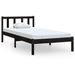 Lit Noir Bois de pin massif 75x190 cm UK petit simple 2 - Photo n°1