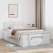 Cadre de lit ottoman avec matelas blanc 120x190 cm similicuir - Photo n°1