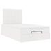 Cadre de lit ottoman avec matelas blanc 120x190 cm similicuir - Photo n°2