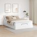 Cadre de lit ottoman avec matelas blanc 140x190 cm similicuir - Photo n°3